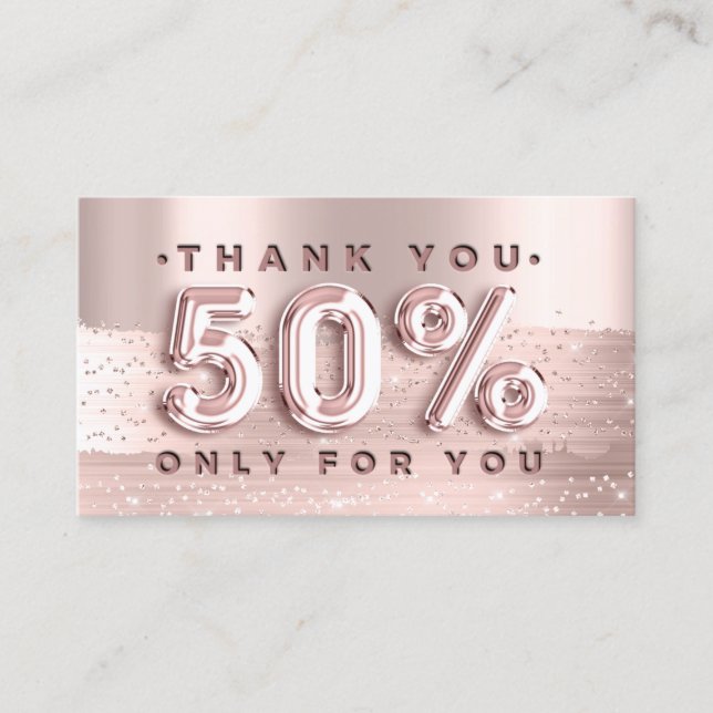Carte De Visite 100 Logo QRCODE 50%OFF Code Rose Parties scintilla (Devant)