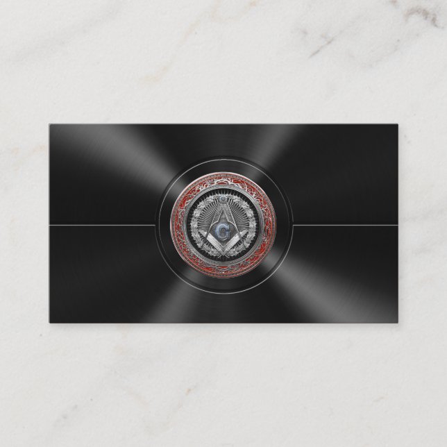 Carte De Visite [100] Maître Mason - Carré et Compas Argent (Devant)