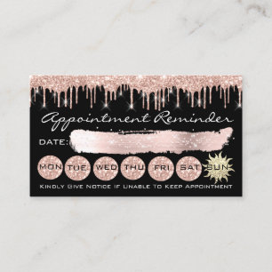 Carte De Visite 100 Rappel de rendez-vous Parties scintillant Rose