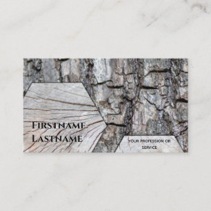 Carte De Visite 100% rustique naturel en bois hexagonal