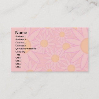 Carte De Visite 102705-marguerites-FLEURS JOURNÉES JAUNES ROSES