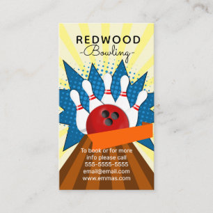 Carte De Visite 10 broches bowling rétro neon bowling alley