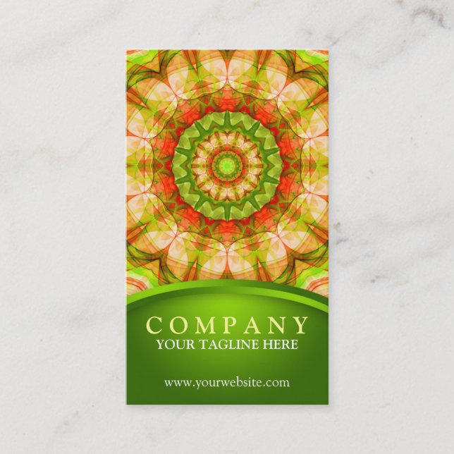 Carte De Visite 120) mandalas vert rouge de pommes ( (Devant)