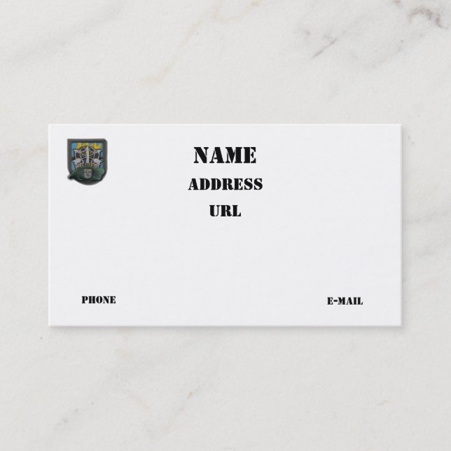 Carte De Visite 12e groupe des forces spéciales Berets verts (Devant)