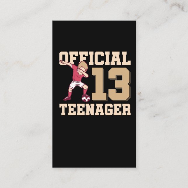 Carte De Visite 13e anniversaire 2008 Dabbing Boy Football adolesc (Devant)