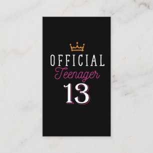 Carte De Visite 13e anniversaire de la Princesse Girl
