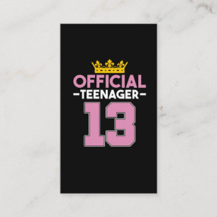 Carte De Visite 13e anniversaire fille princesse officielle adoles