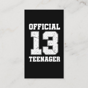 Carte De Visite 13e anniversaire Treize ans Adolescent officiel