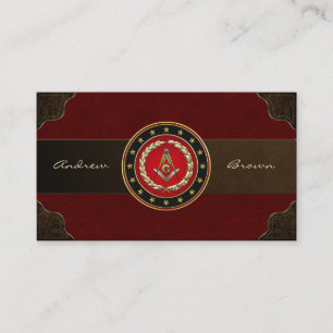 Carte De Visite [154] Carré et boussoles maçonniques [3ème degré]