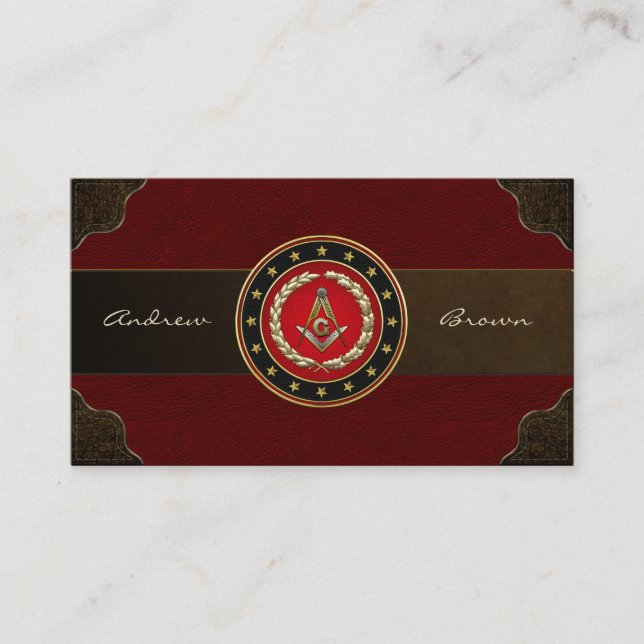 Carte De Visite [154] Carré et boussoles maçonniques [3ème degré] (Devant)