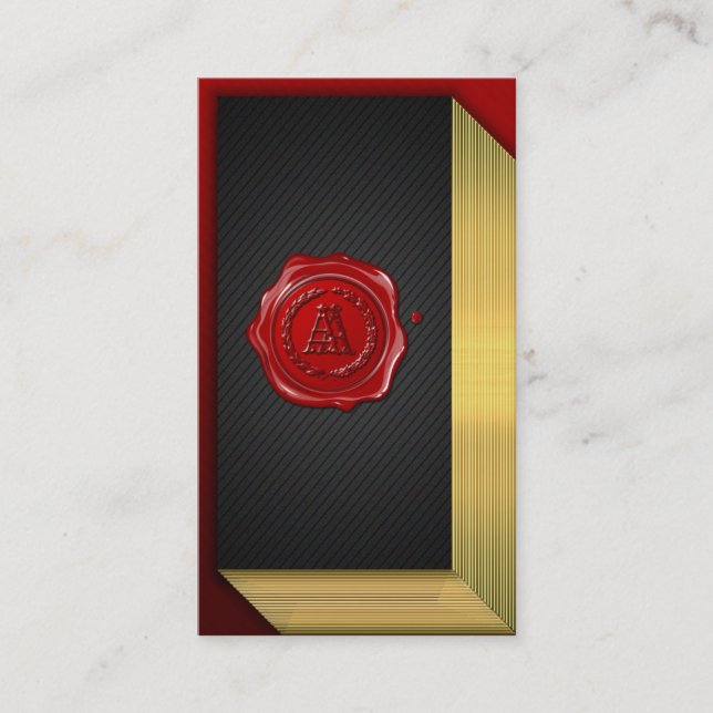 Carte De Visite [154] Monogramme [Sceau de cire] (Devant)