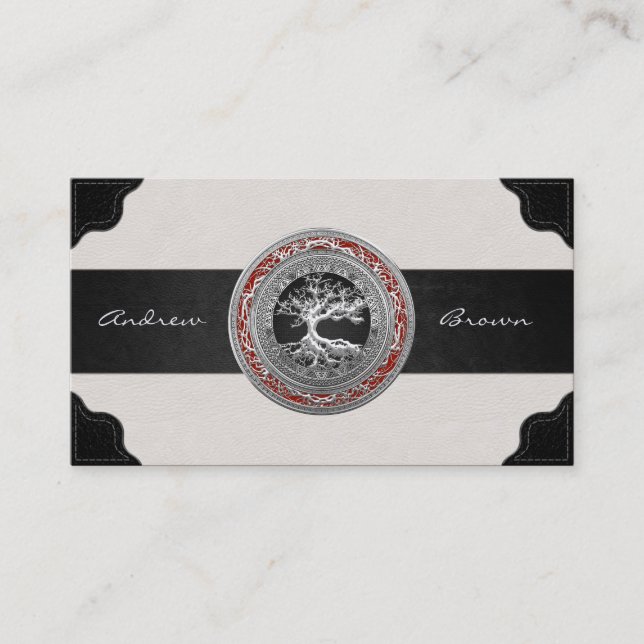 Carte De Visite [154] Treasure Trove : Celtic Tree of Life [Argent (Devant)