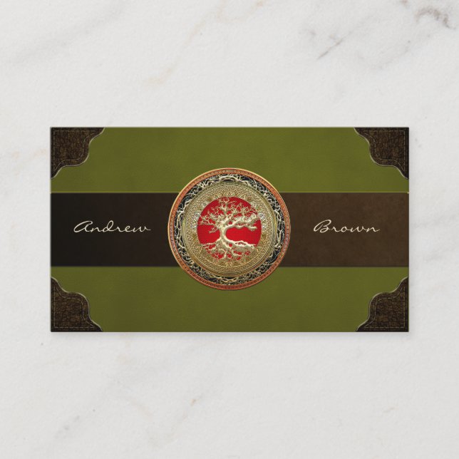 Carte De Visite [154] Treasure Trove : Celtic Tree of Life [Or] (Devant)