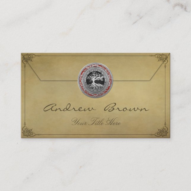 Carte De Visite [154] Trésor : Arbre de la vie celtique [argent] (Devant)