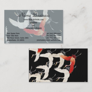 Carte De Visite 1910-1920 Furisode avec une myriade de grues volan