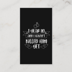 Carte De Visite 1er anniversaire Mariage de la femme mariée penda