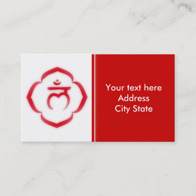 Carte De Visite 1ère Chakra (la chakra racine) (Devant)