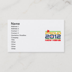 Carte De Visite 2012 T-shirts et cadeaux fiers de Nana
