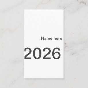 Carte De Visite 2026 2027 2028 nom titre ici année lettre gras 