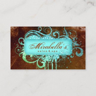Carte De Visite 232 Grunge Parties scintillant Salon Spa Brown Ble
