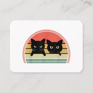 Carte De Visite 2 Chats noirs Pékin Vintage Retro Chat Animal Love