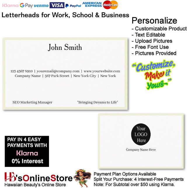 Carte De Visite 2 Modern White Logo Promote Company Brand Name  (2 Modern Beige Logo Promote Company Brand Name Business Card.)