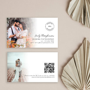 Carte De Visite 2 Photos Logo Code QR Photographe Mariage
