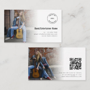 Carte De Visite 2 Photos Logo QR Code Band Entertainer