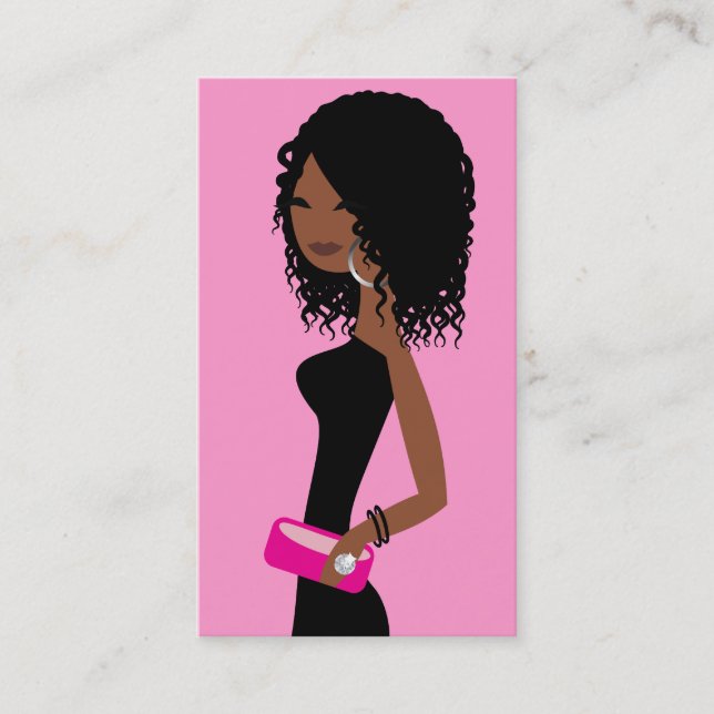 Carte De Visite 311 Afro-Américain Fashionista Pink (Devant)
