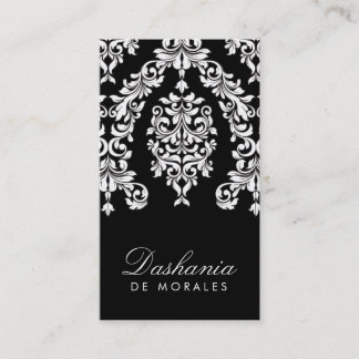 Carte De Visite 311 blanc noir se précipitant de la damassé |