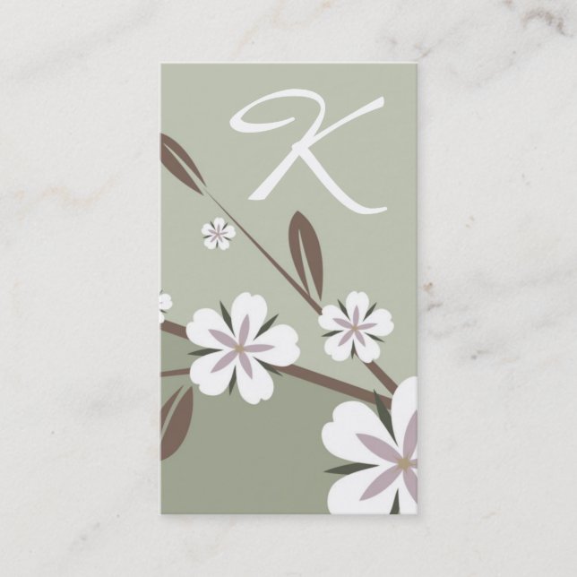Carte De Visite 311-Blossom vert subtil de la beauté | (Devant)