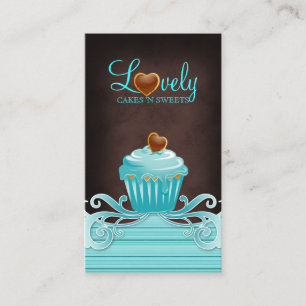 Carte De Visite 311 Boulangerie cupcake chocolat bleu tourbillons 