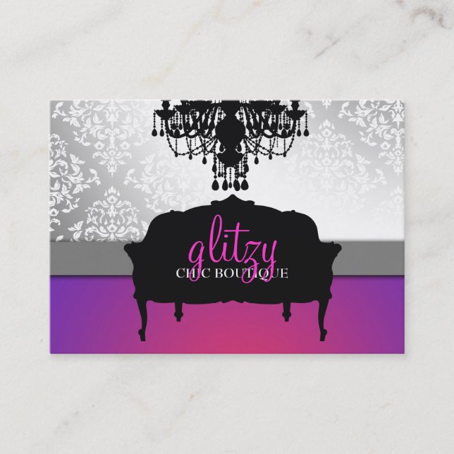 Carte De Visite 311 Boutique Chic Glitzy Purple Radiance (Devant)
