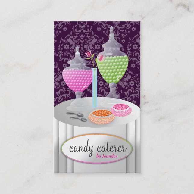 Carte De Visite 311-Candy pourpre foncé du traiteur | (Devant)