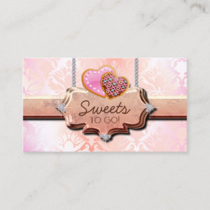 Carte De Visite 311 Cookies Boulangerie Cute Damask Peach