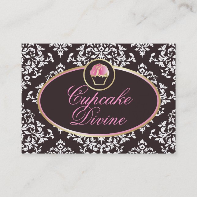 Carte De Visite 311-Cupcake devinent la damassé solide (Devant)