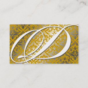 Carte De Visite 311-Dazzle je damassé - monogramme de D d'or