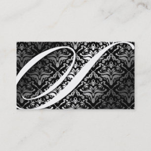Carte De Visite 311-Dazzle je damassé - noir de monogramme de S