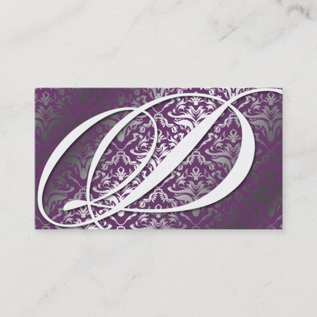 Carte De Visite 311-Dazzle je damassé - pourpre de monogramme de D (Devant)