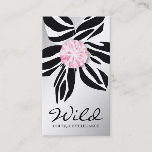 Carte De Visite 311 diamant rose sauvage S de la fleur   de zèbre