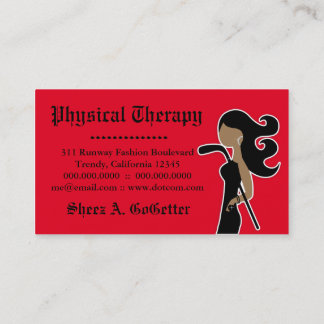 Carte De Visite 311 Hockey fashionista Bling Red Zebra Business