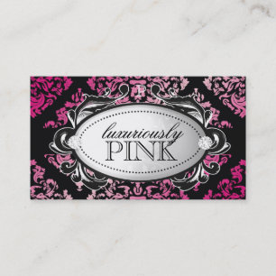 Carte De Visite 311 Plaque de nom blanc rose et noir de luxe