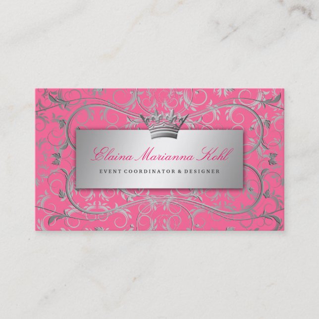Carte De Visite 311-Silver devinent le rose succulent de | (Devant)