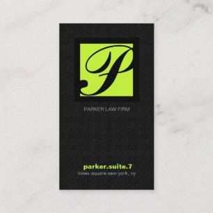 CARTE DE VISITE 311-SIMPLY MONOGRAMME CARRÉ TEXTURE-LIME