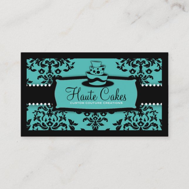Carte De Visite 311 turquoise de rangée de la cerise sur le gâteau (Devant)