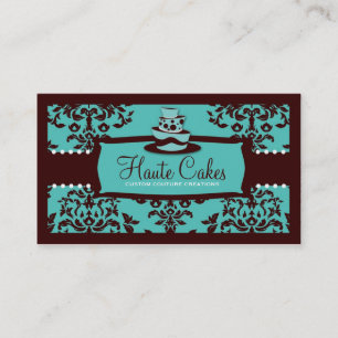 Carte De Visite 311 turquoise et brun de rangée de la cerise sur