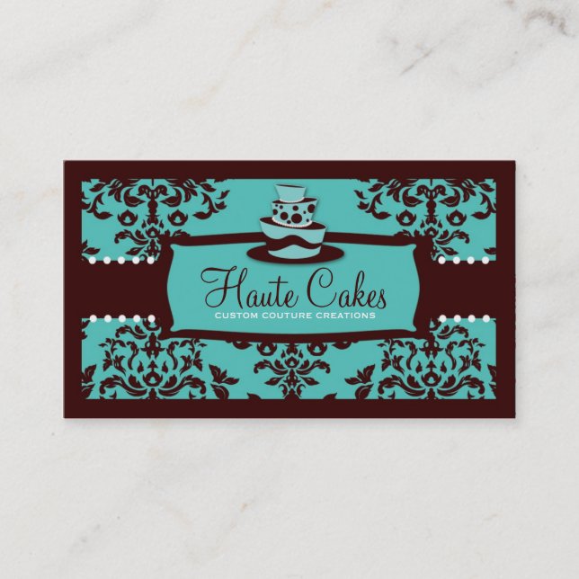 Carte De Visite 311 turquoise et brun de rangée de la cerise sur (Devant)