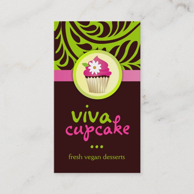Carte De Visite 311 Viva Cupcake Vertical Green (Devant)