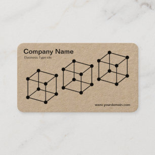 Carte De Visite 3 cubes isométriques - Noir sur Kraft