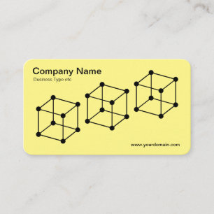 Carte De Visite 3 cubes isométriques - Noir sur Lt Jaune